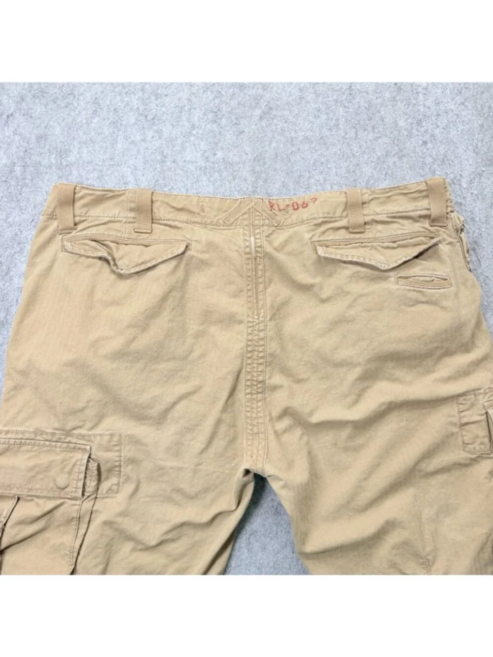 Polo Ralph Lauren Cargo Pants Men 42 x 30 Beige Paratrooper Military Adjustable